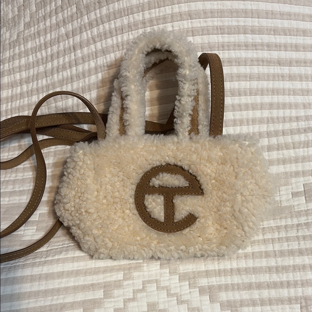 Telfar Cream Shearling Mini Bag